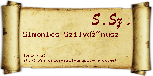 Simonics Szilvánusz névjegykártya